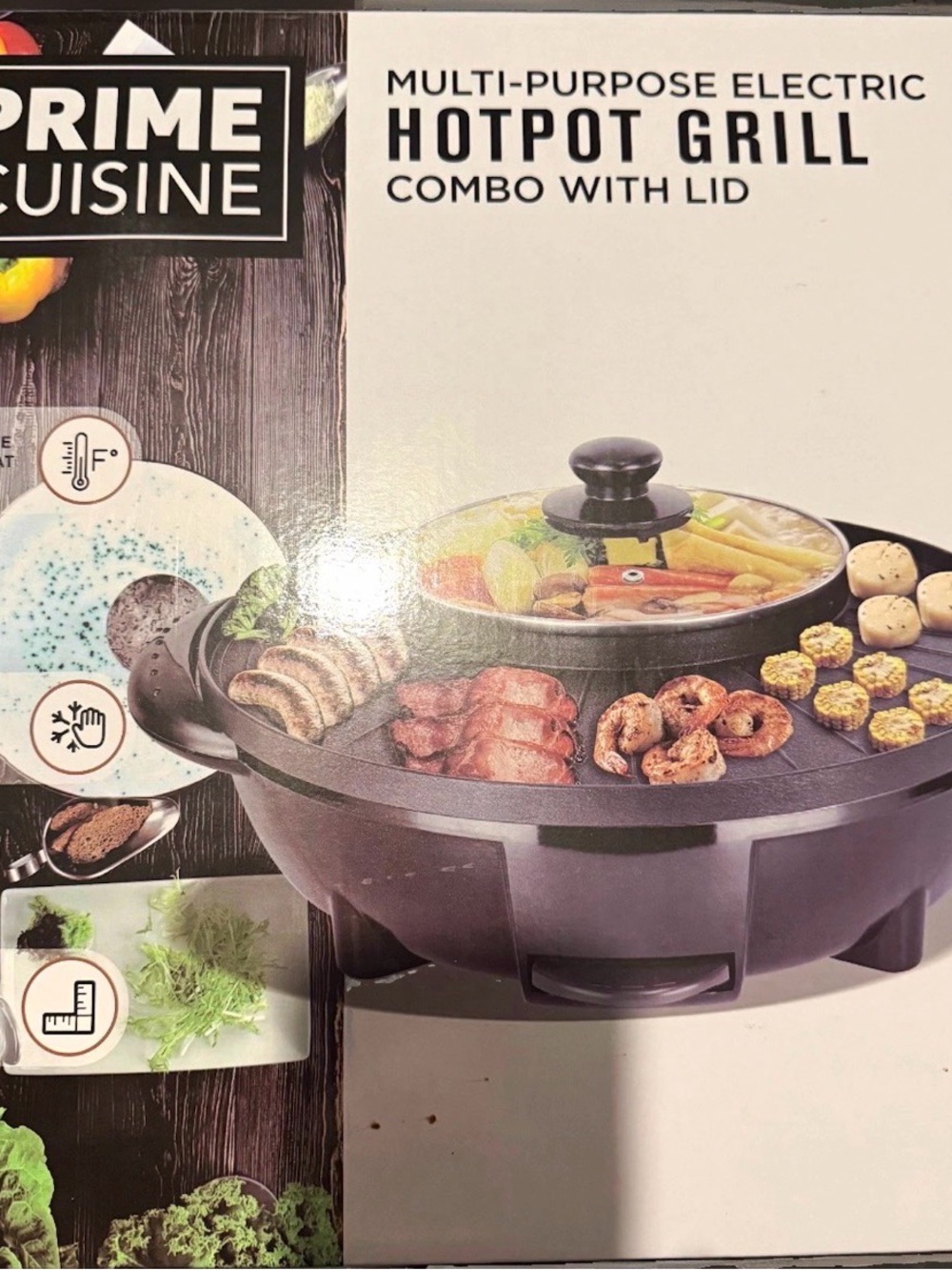 Multi-Purpose Electric Hotpot Grill - Black